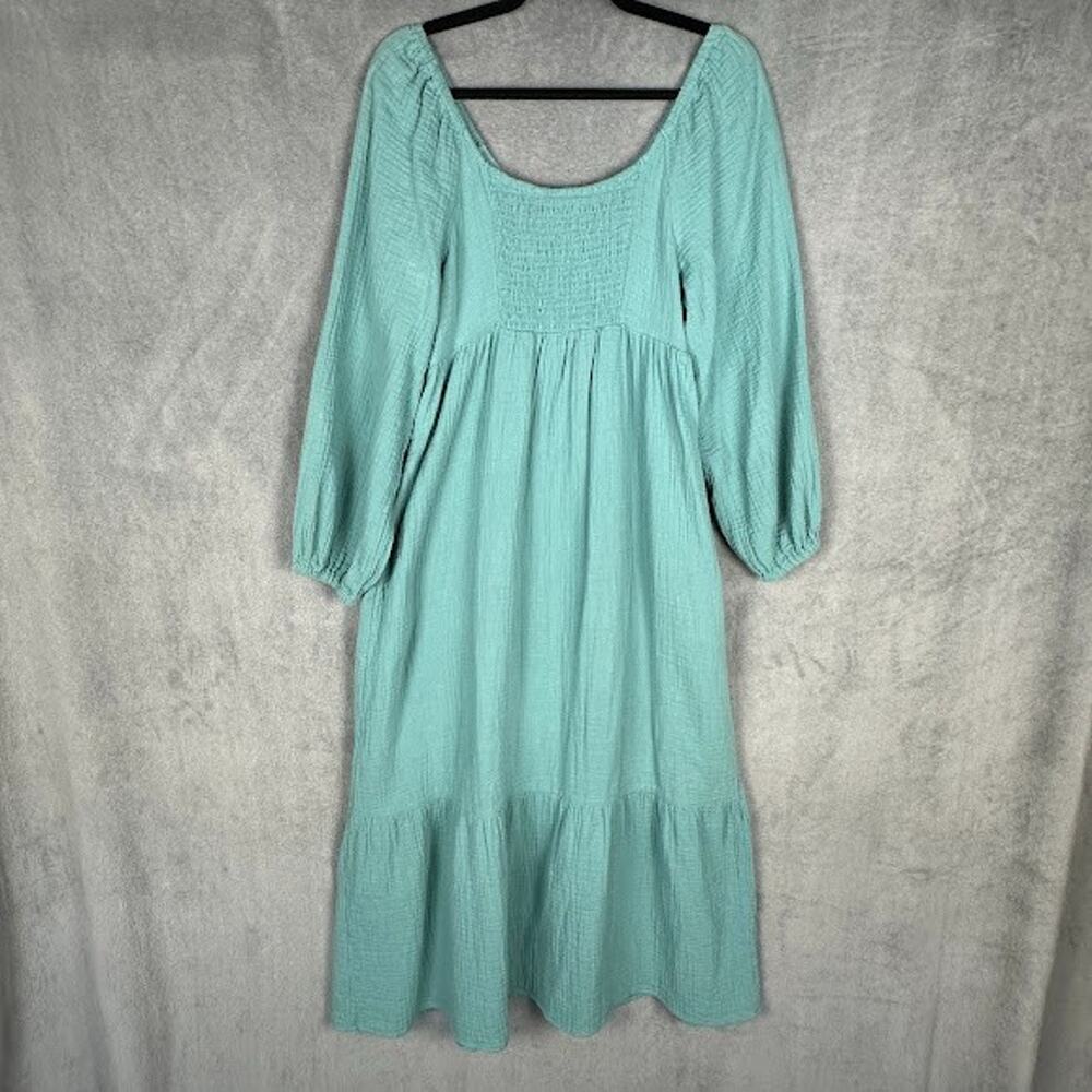 Universal Thread Dress Womens Extra Small Green Gauzey Peasant Cottage Milkmaid - Picture 8 of 15